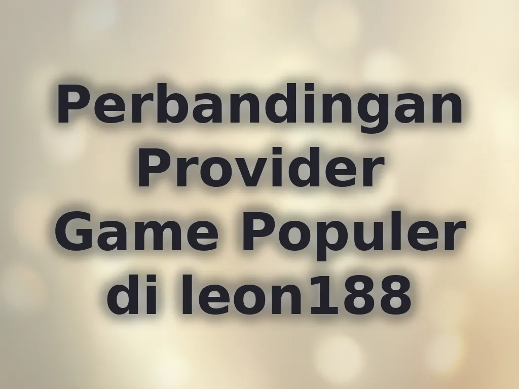Perbandingan Provider Game Populer di leon188